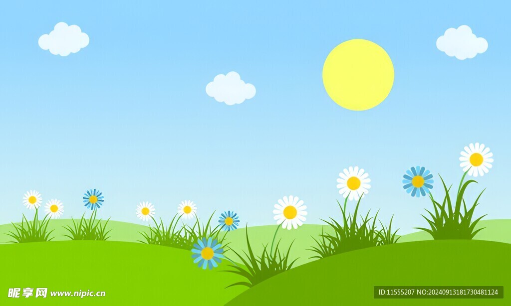 春光明媚户外风景鲜花草地