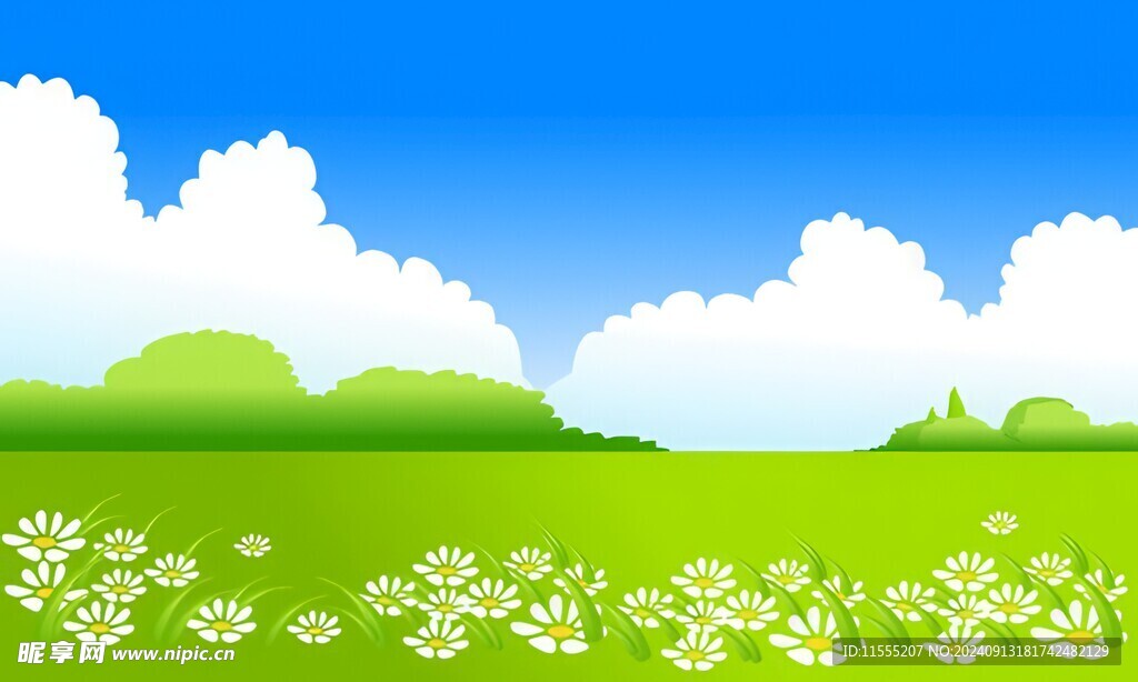 春光明媚户外风景鲜花草地