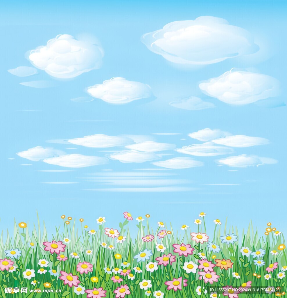 春光明媚户外风景鲜花草地