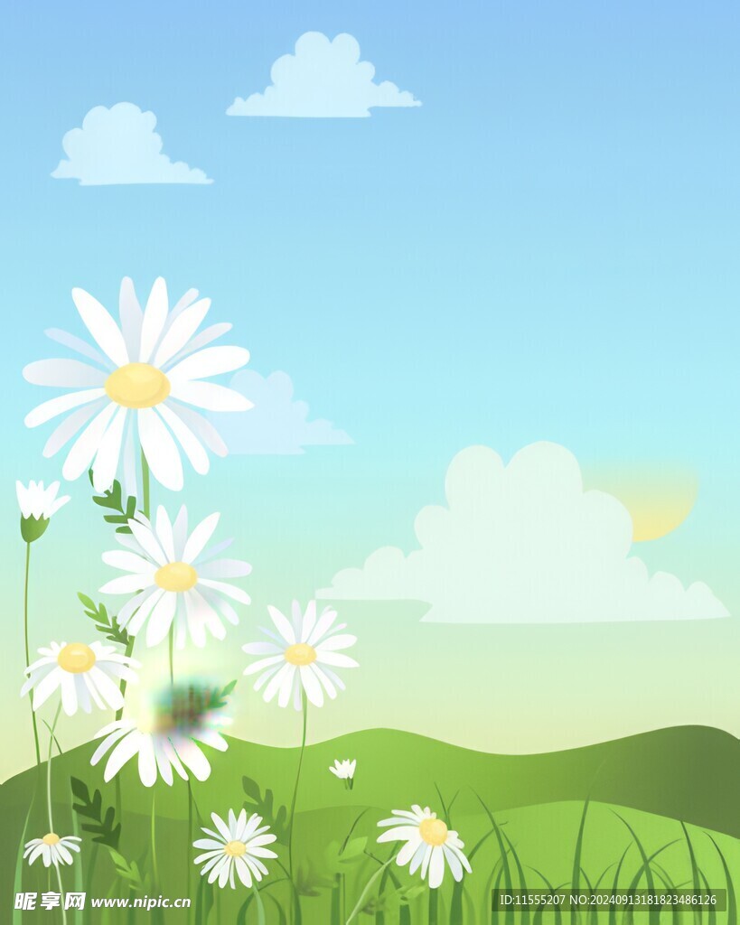 春光明媚户外风景鲜花草地