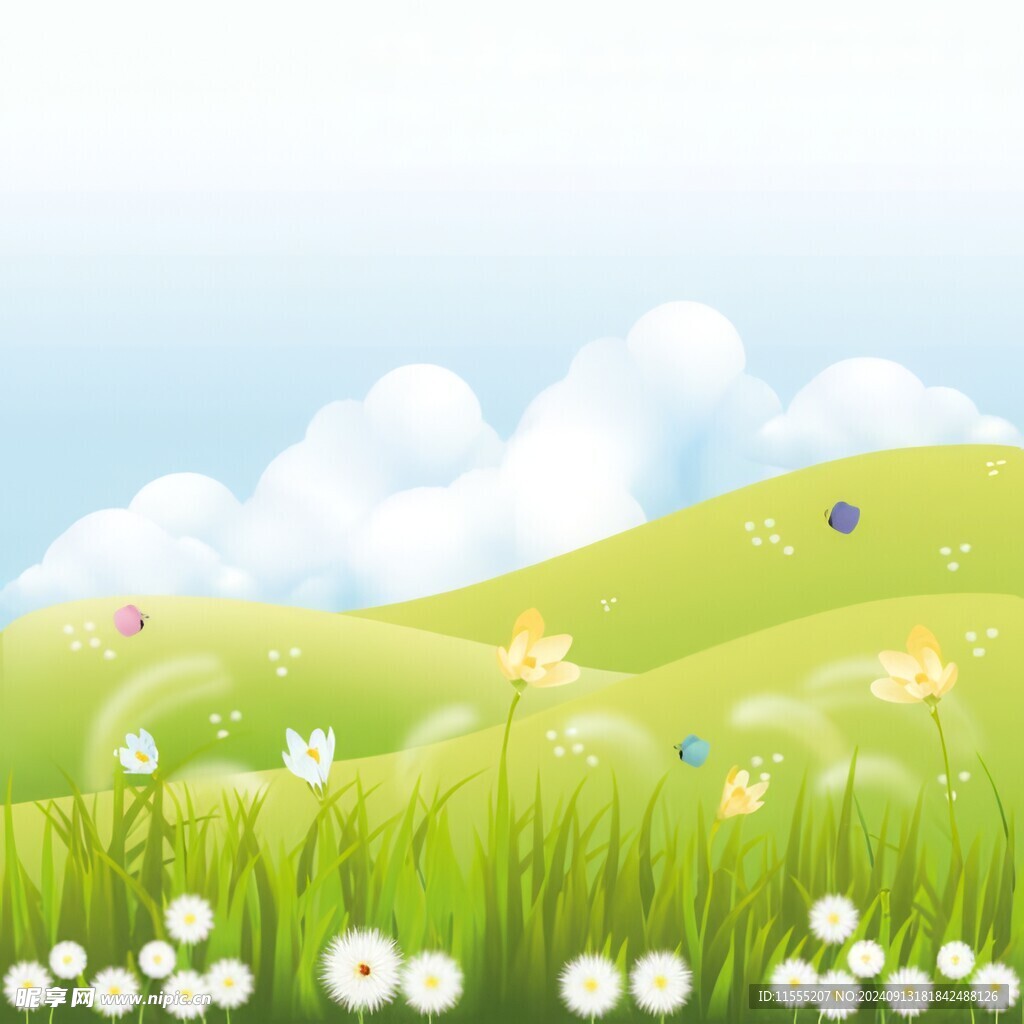 春光明媚户外风景鲜花草地