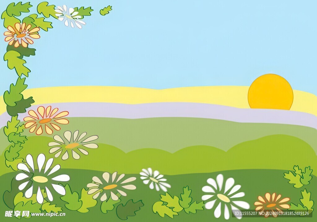 春光明媚户外风景鲜花草地