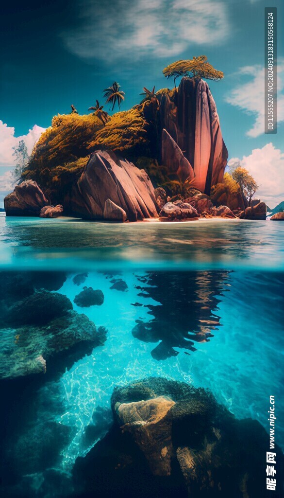 世外桃源海景隐秘海岛场景图