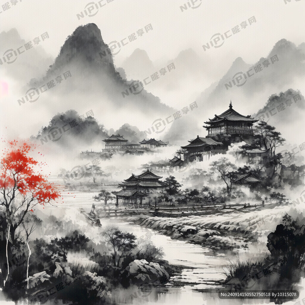 中国北方农场形式 简洁 黑白色