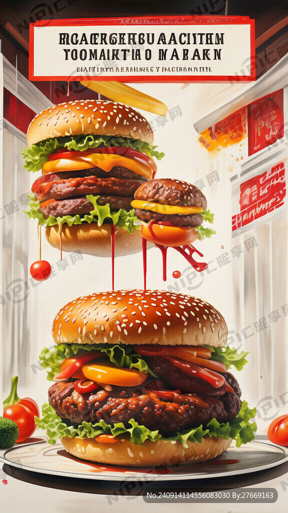 肯卫汀中国汉堡宣传画