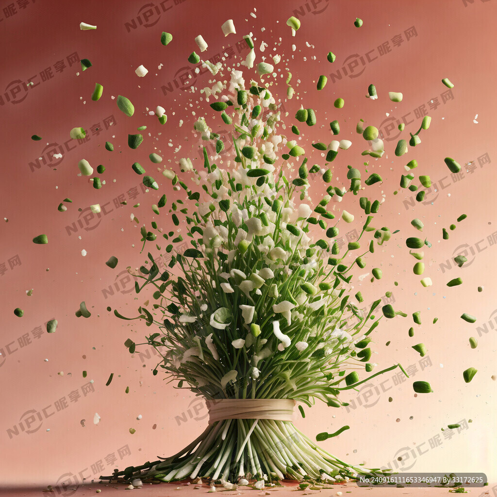 葱花撒立体有层次 葱花高清