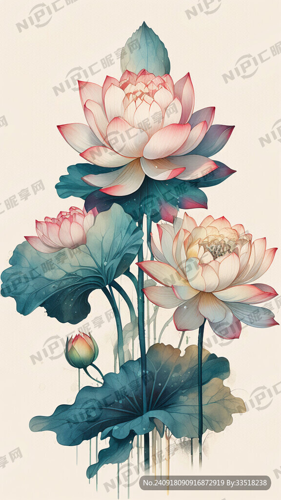 由三原色组成的荷花