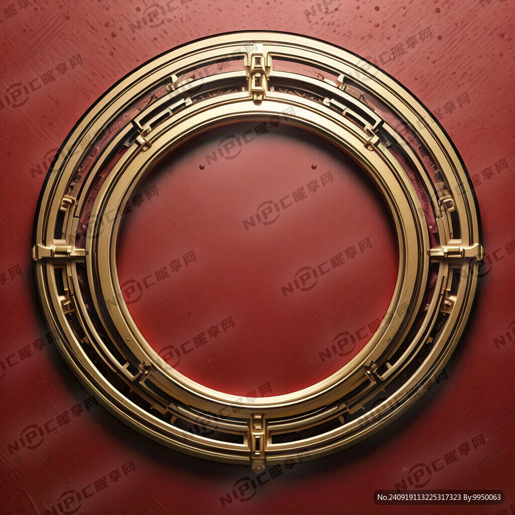 圆形科技感边框 金色红色