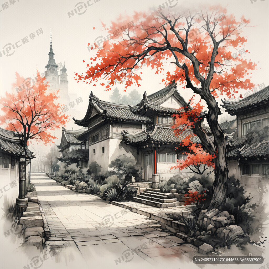 四合院 朝南六间红砖瓦房