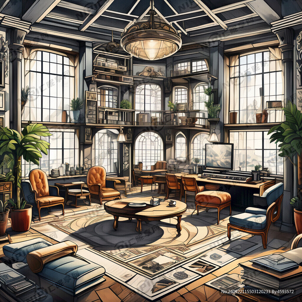 内部设计完整平面透视图