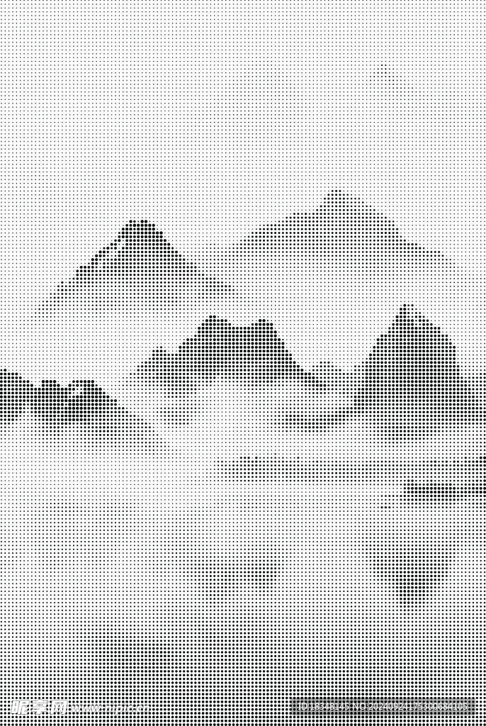 山峰湖泊点阵图