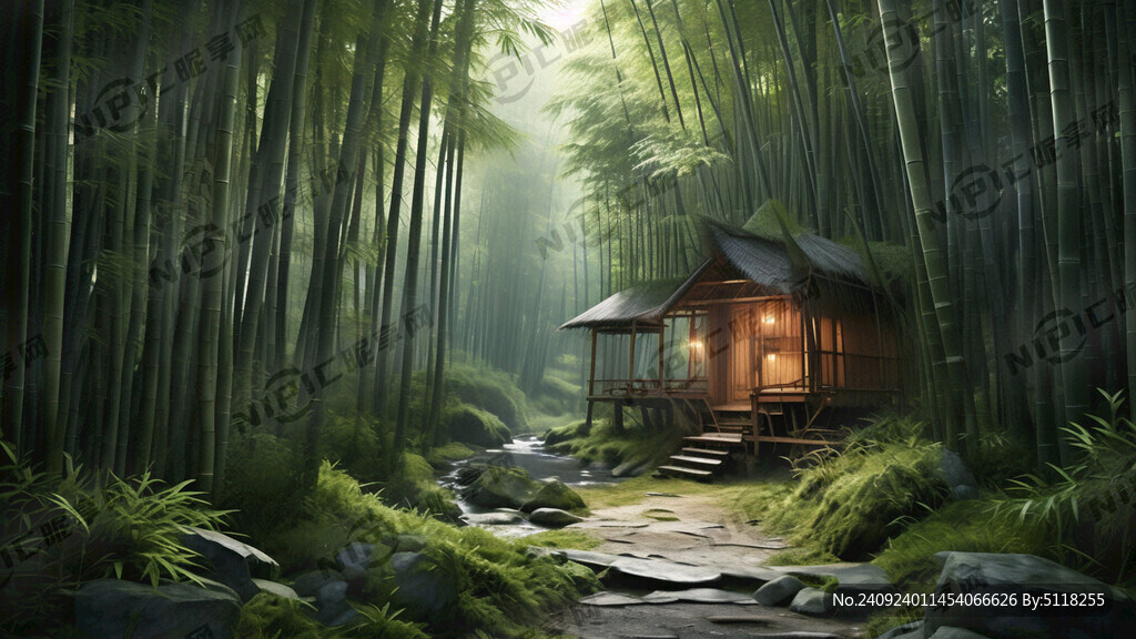 幽静 竹屋、竹林