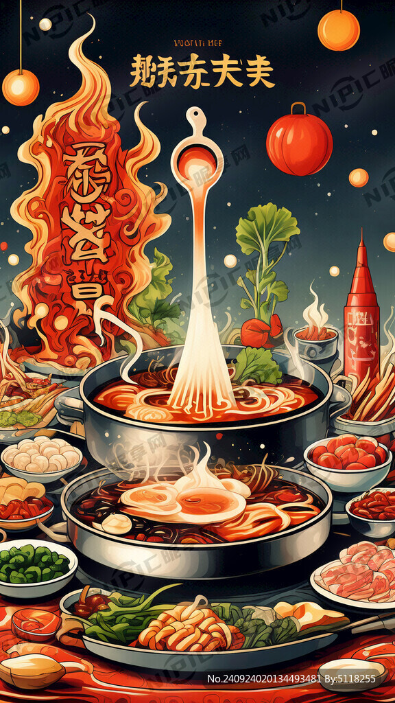 国潮 火锅 海报