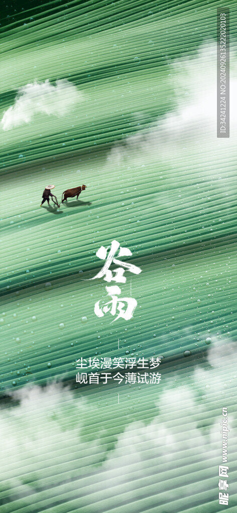 谷雨节气宣传海报展板