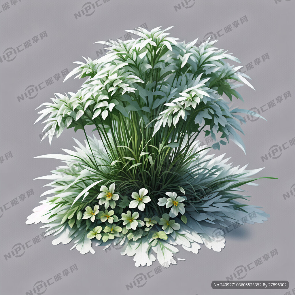 积雪草 高清 矢量图 插画