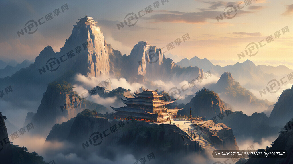 山水背景 浅色背景 大气磅礴