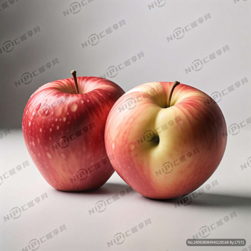 两个富士苹果 清晰逼真