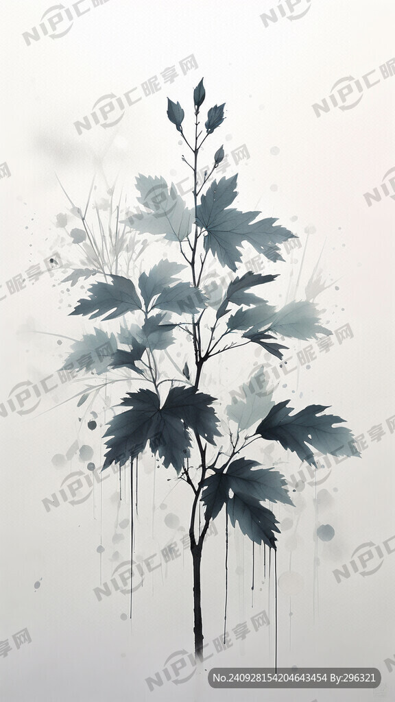 寒露海报 树枝叶子上有露水