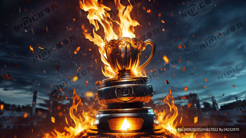 赛车奖杯火焰