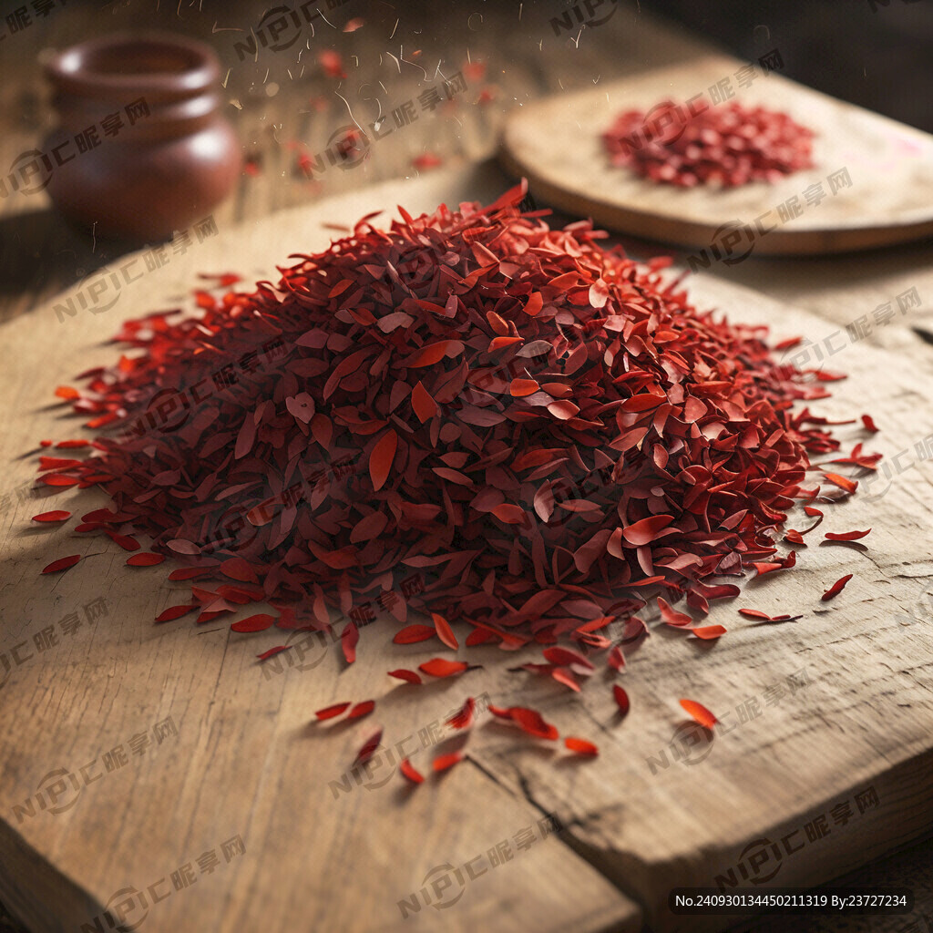 藏红花 红花籽 插画