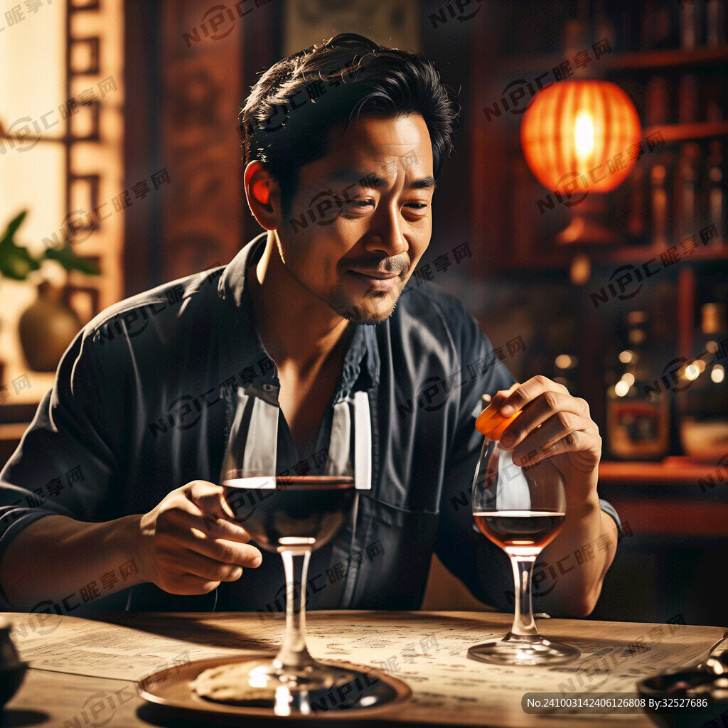 端着白酒杯的男人