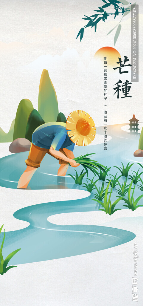 芒种节气宣传海报展板