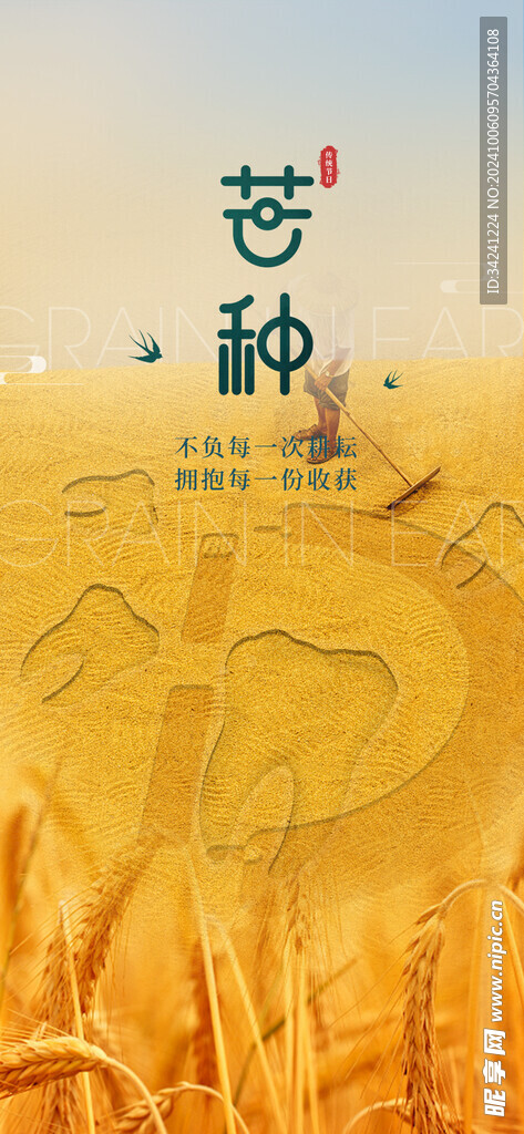 芒种节气宣传海报展板