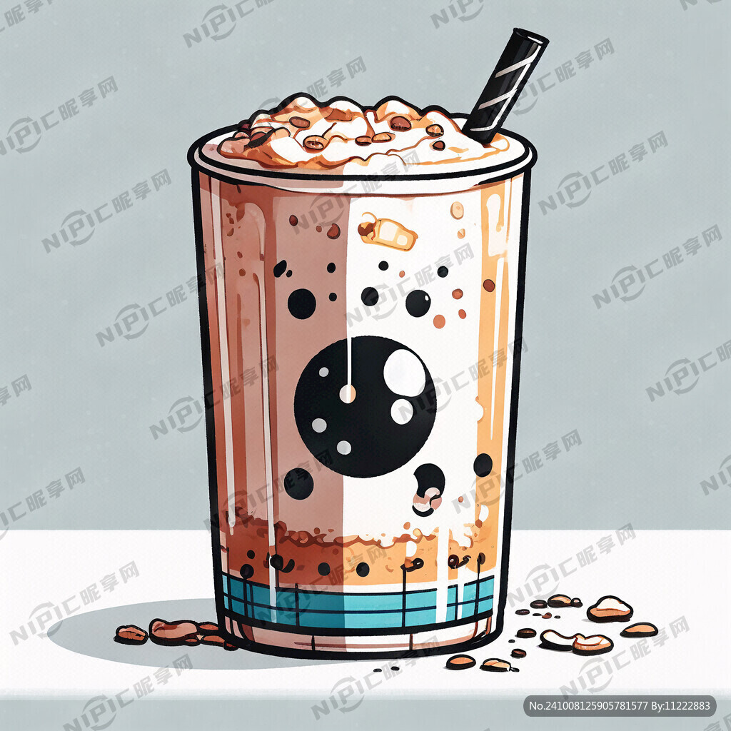 生成一杯阿萨姆奶茶 卡通版