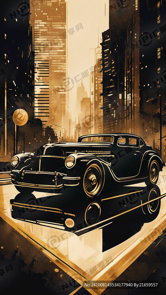 汽车海报、高清、光线、黑金大气