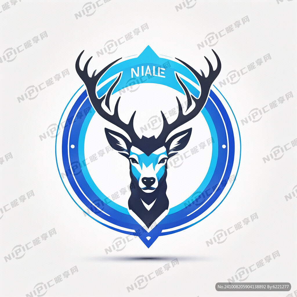 包含7和1 有鹿角 圆形 蓝色