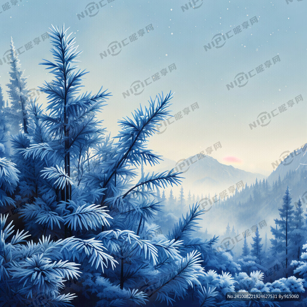 寒露节气的海报 蓝色调