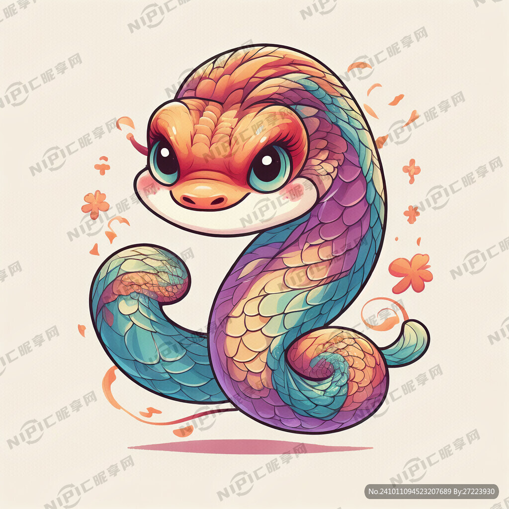 蛇年卡通形象 拜年 蛇卡通