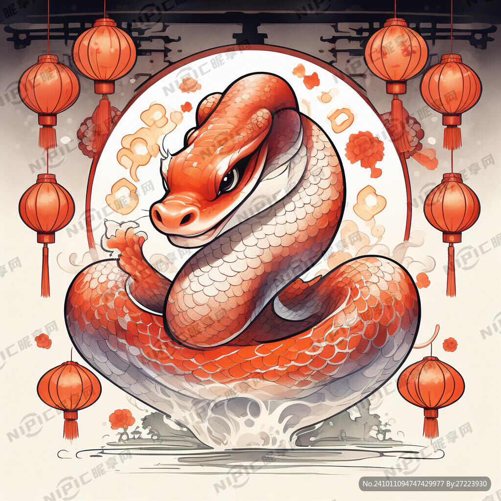 蛇年卡通形象 拜年形象 蛇卡通