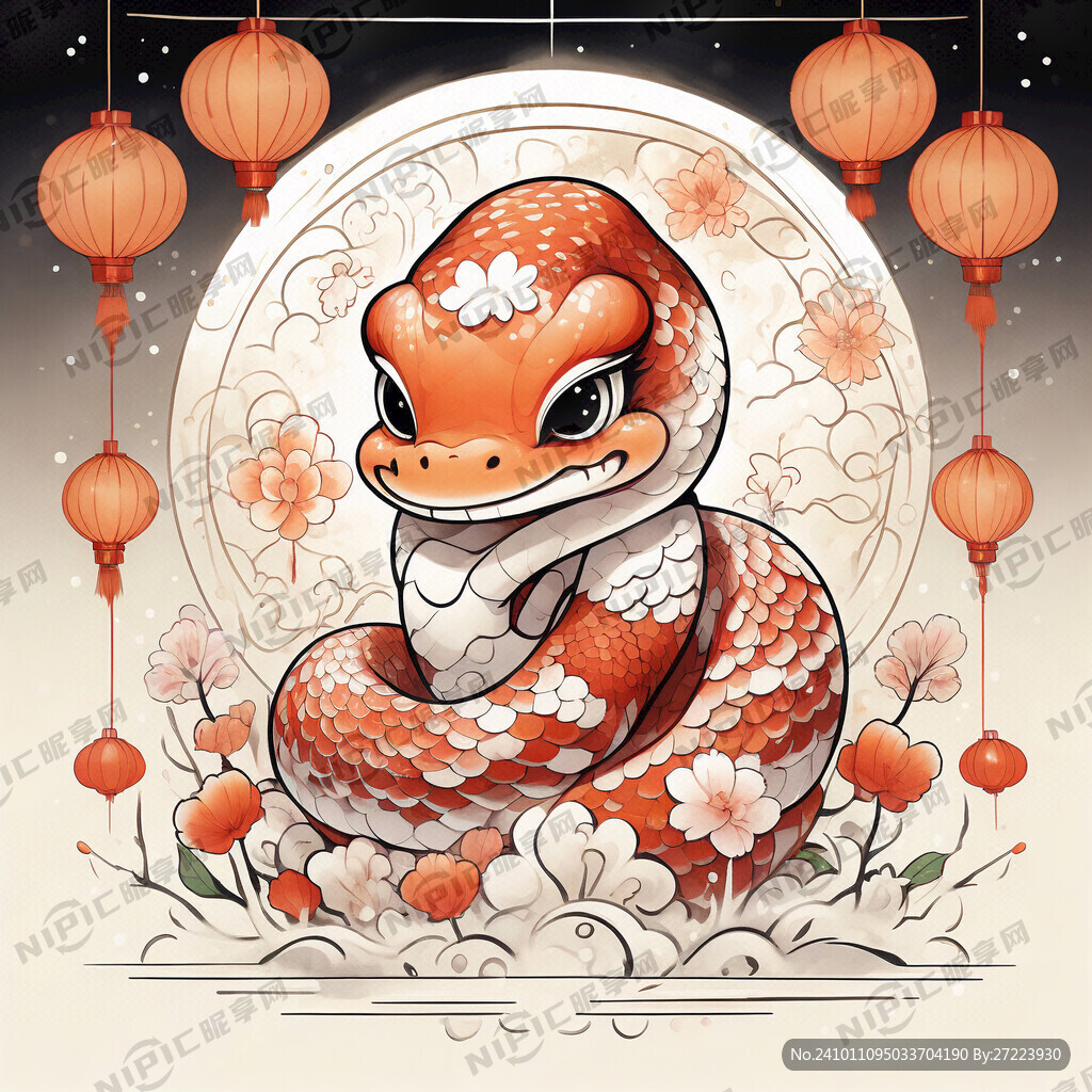 蛇年卡通形象 拜年形象 蛇卡通