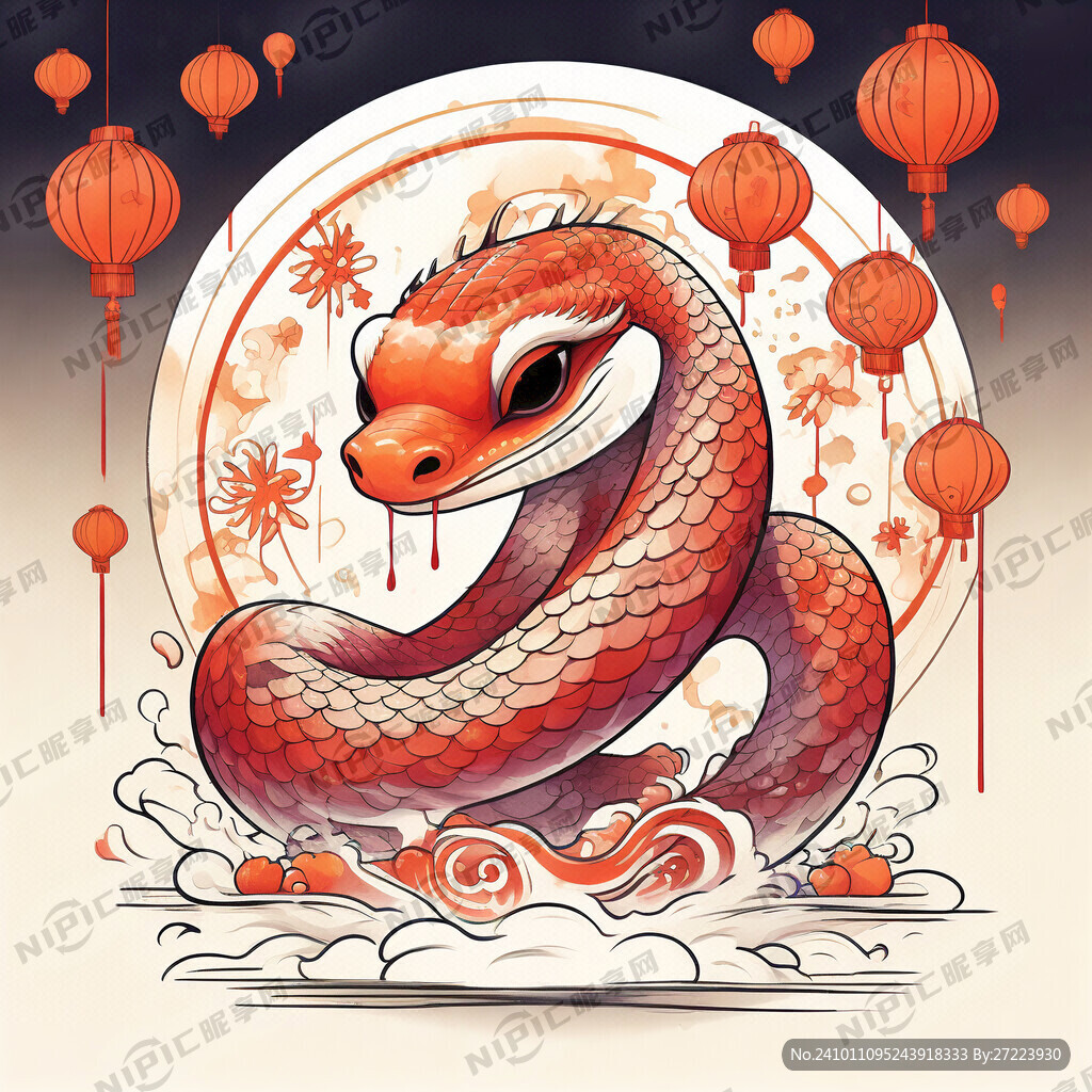 蛇年卡通形象 拜年形象 蛇卡通