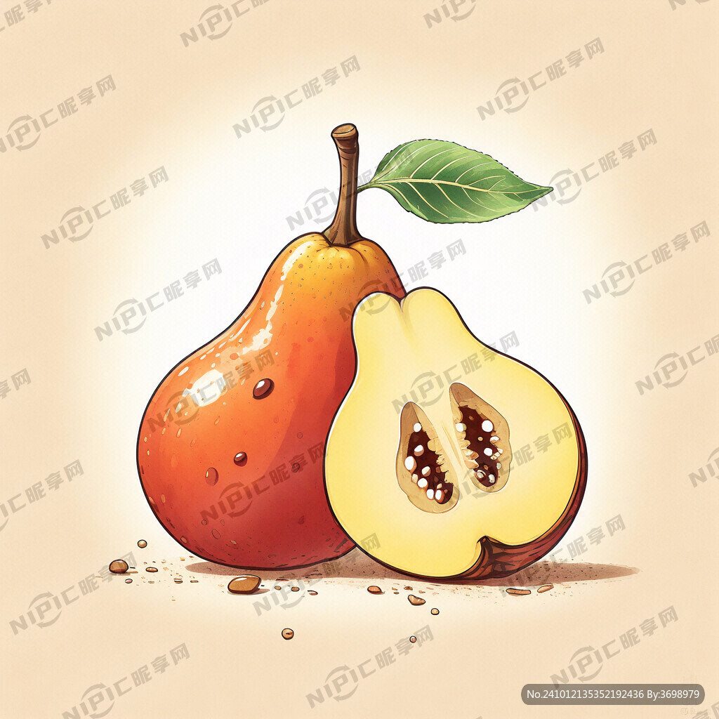 卡通梨子插画 一个完整的