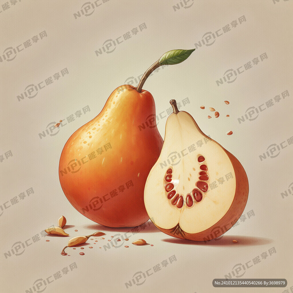 卡通梨子插画 一个完整的