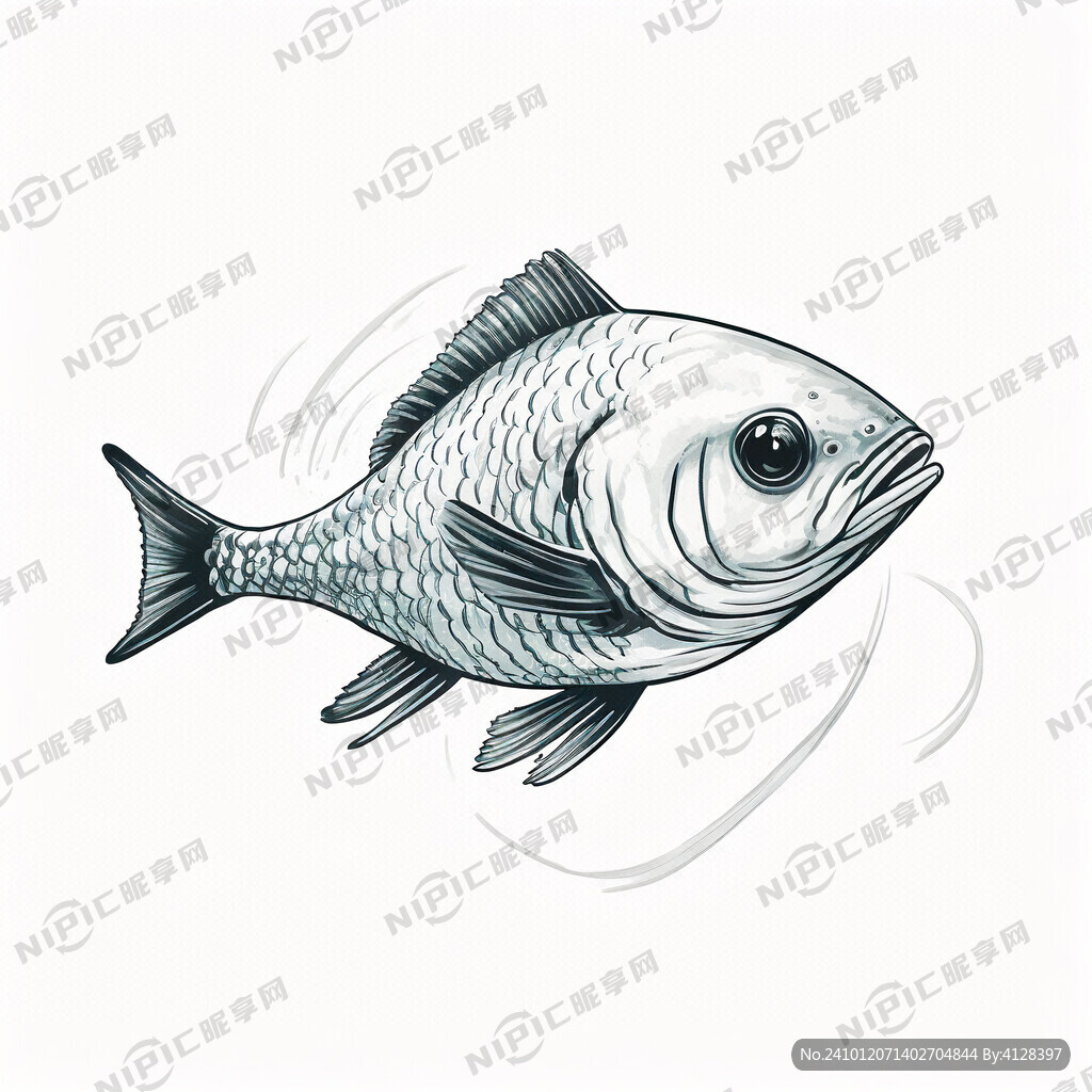 矢量 简笔 鲅鱼