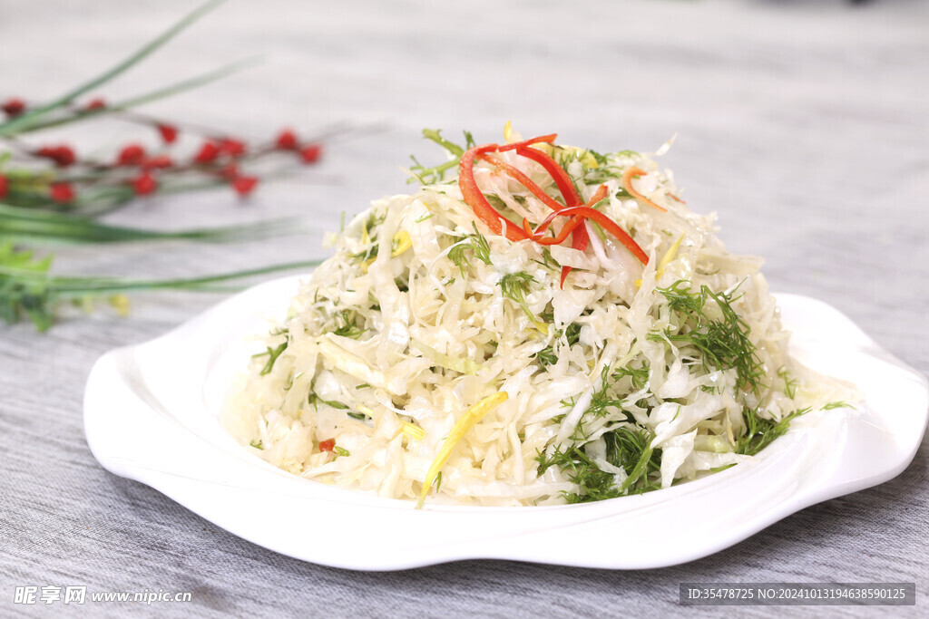 茴香苗拌白菜心