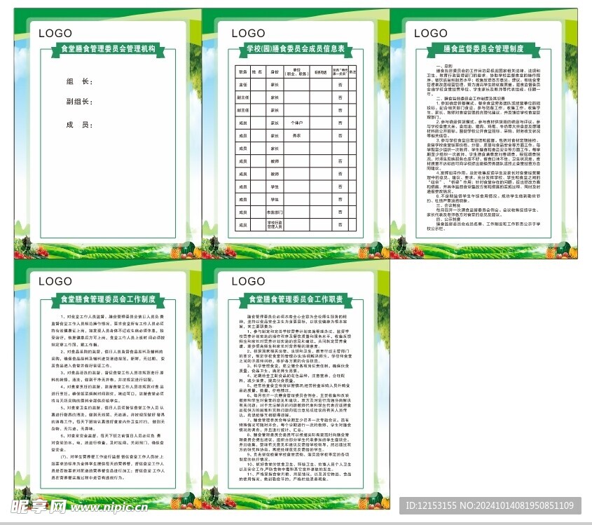 学校膳食委员会制度展板