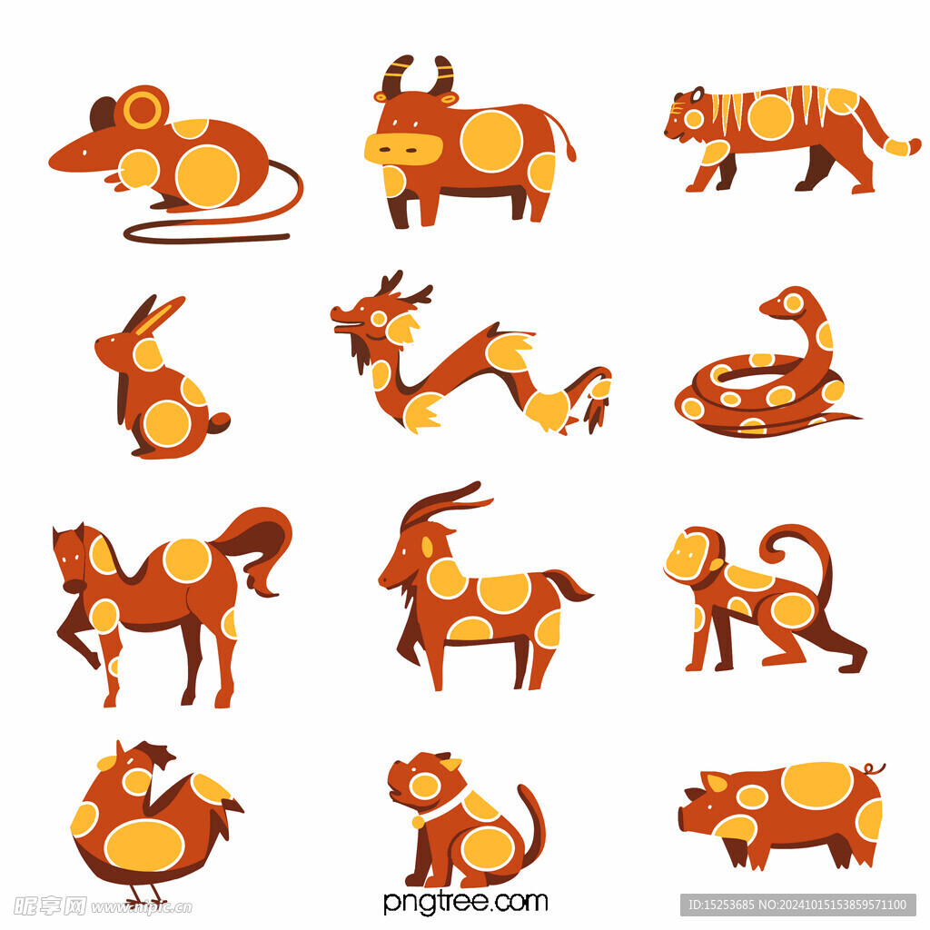 红金色十二生肖