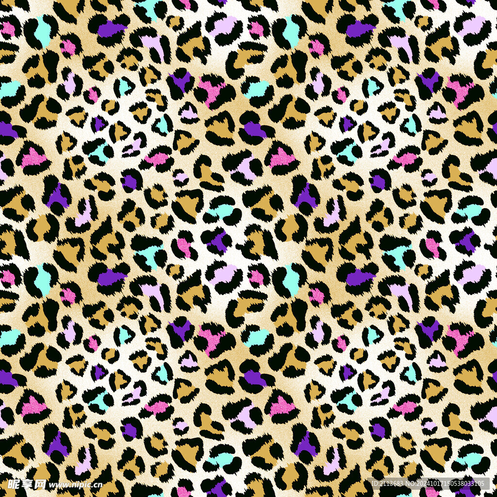 多彩豹纹无缝平铺