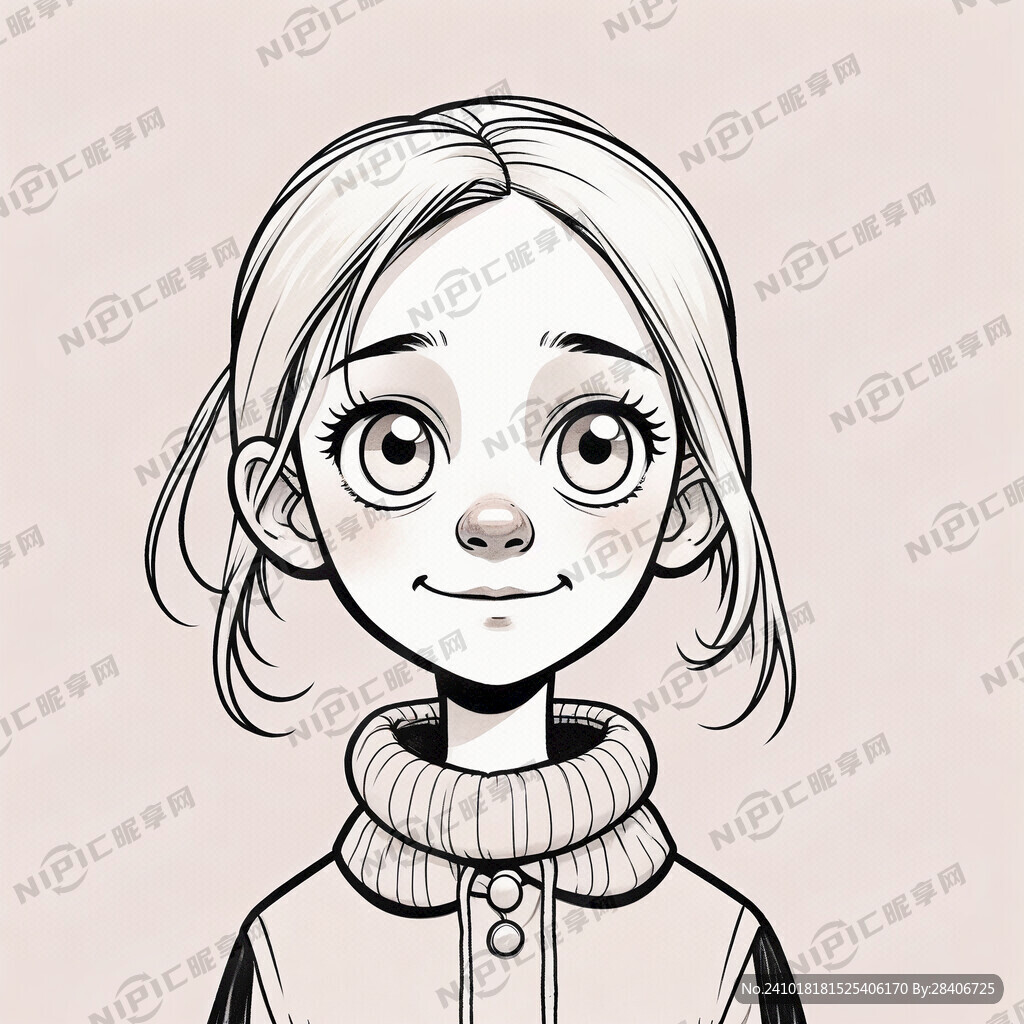 卡通女孩 睁一只眼 闭一只眼