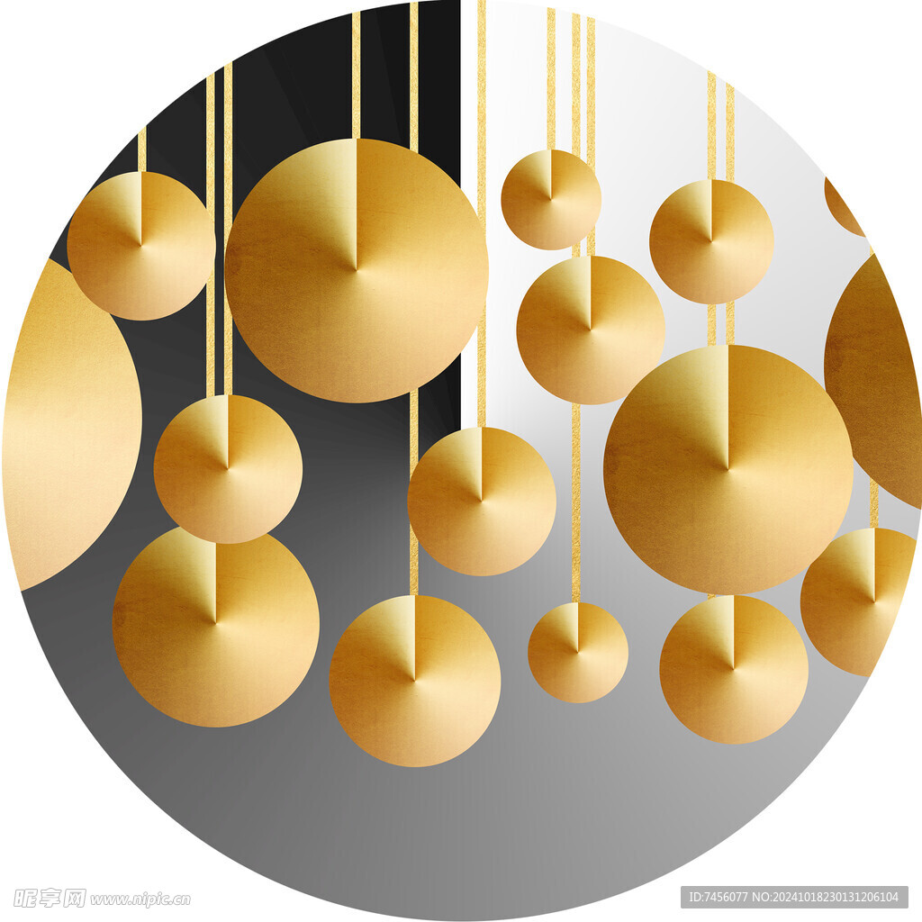 几何圆吊坠挂画装饰画