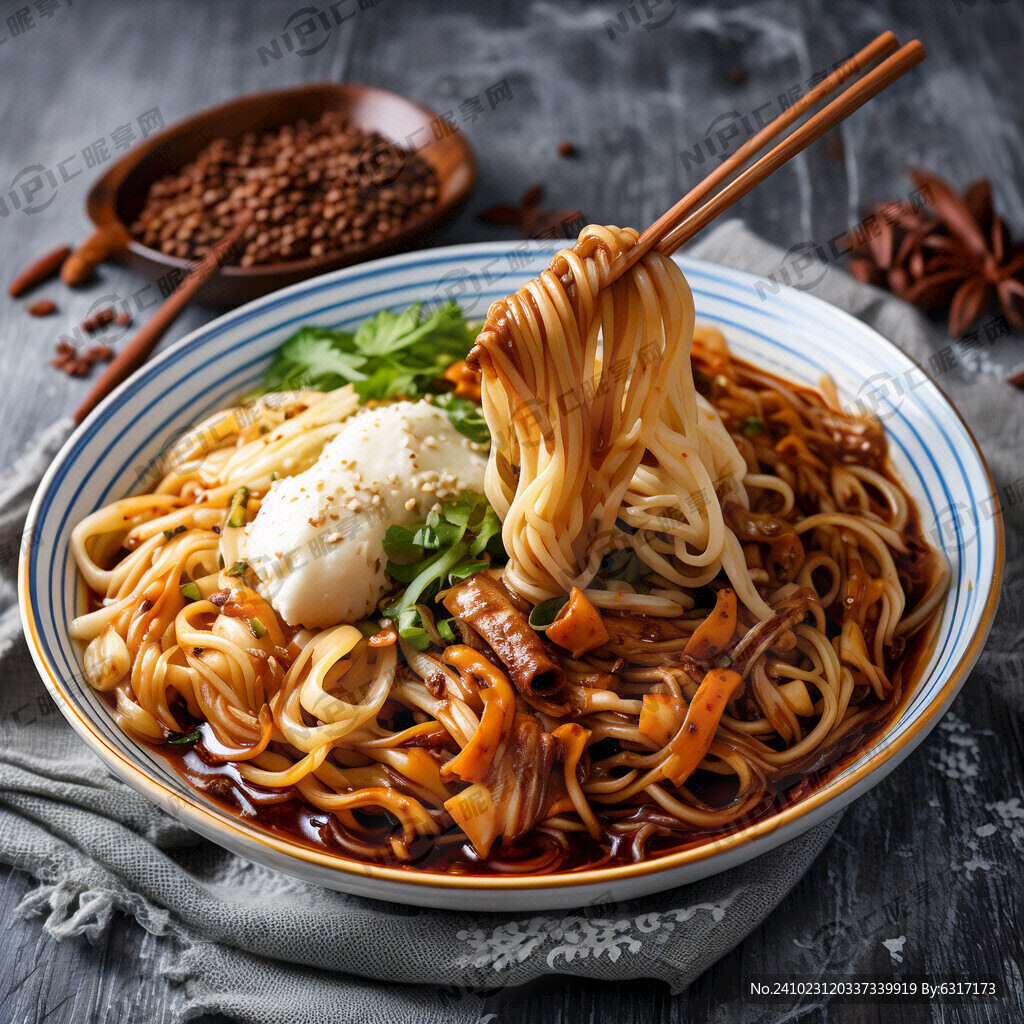 牛筋面 担担面 凉皮 麻酱。