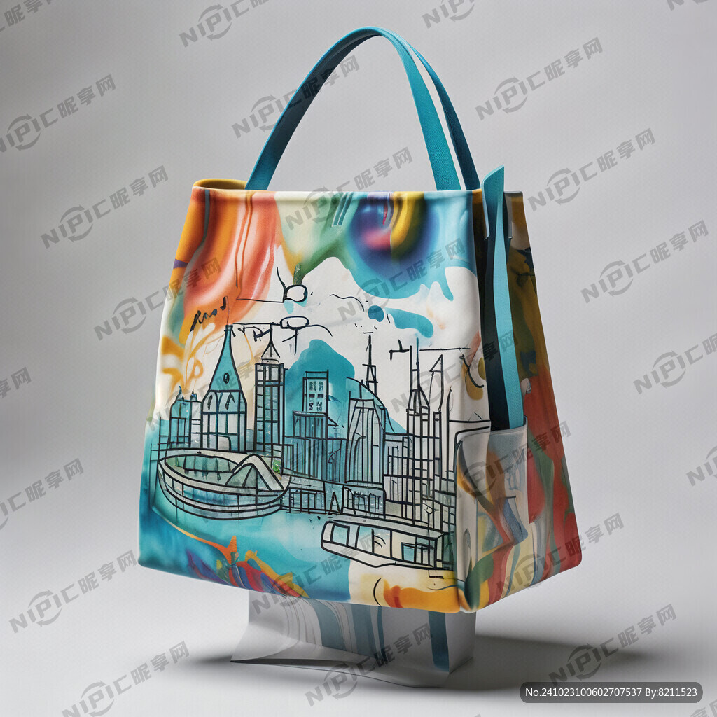 手提袋平面图 体现 抽象画