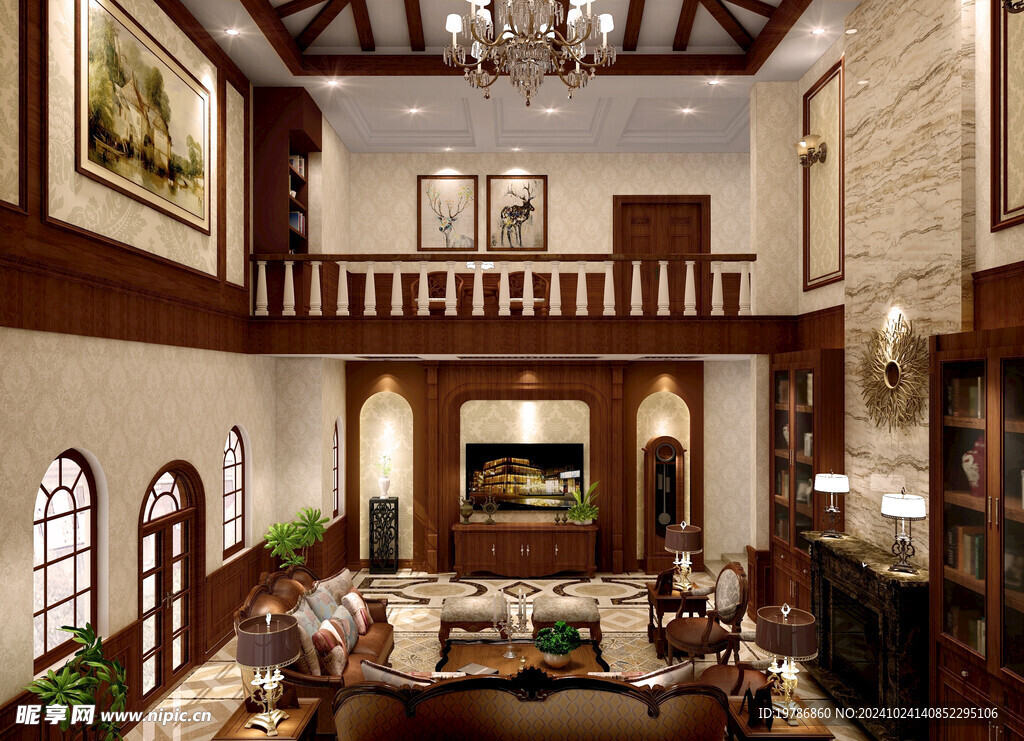 美式别墅效果图