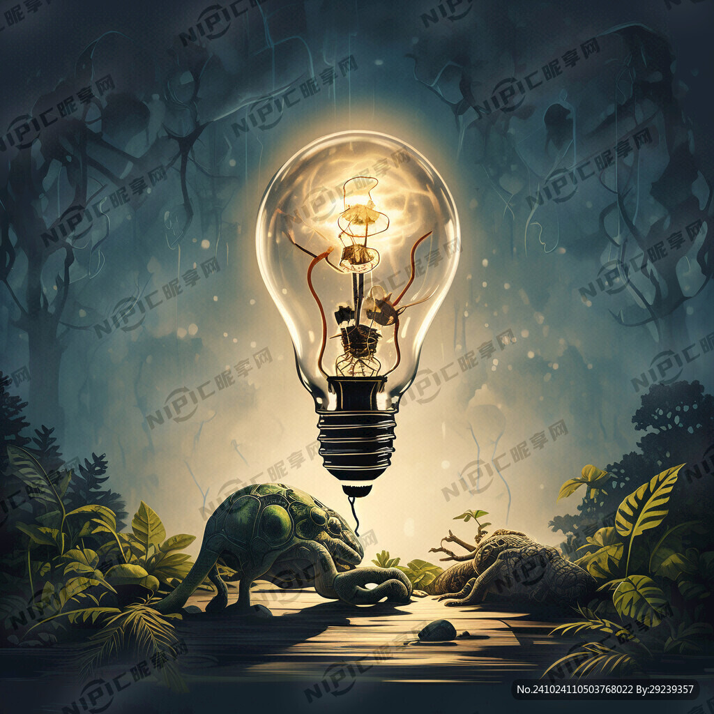 爬行动物和灯泡 自然光