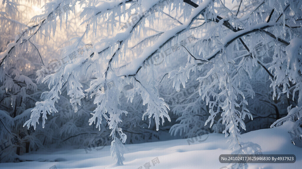 雪 雪景 冰晶 冰花 实景照片
