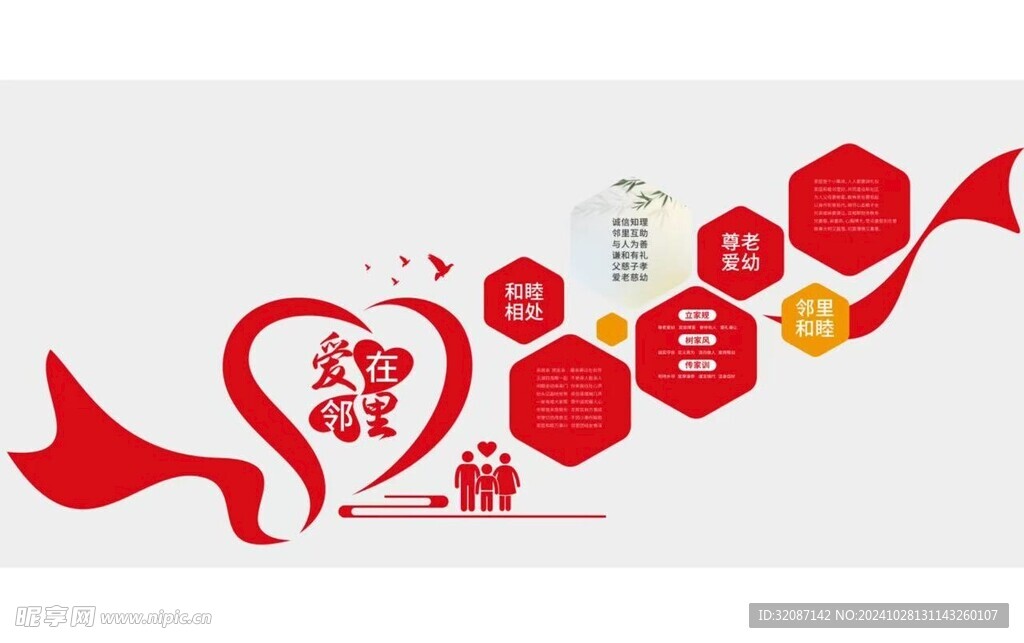 爱在邻里文明社区文化墙楼梯文化